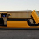 A Transformers themed Bumblebee Camaro limousine