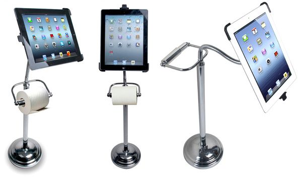 All we need is a iPad Pedestal Stand with toilet roll holder