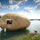 An egg shaped floating work place launched in UK