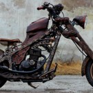Russian artist builds wooden motorcycle with awesome carving