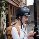 Concept headphones integrated into bike helmets hear more than just music