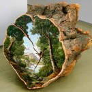 Alison Moritsugu portrays hyper-realistic landscapes on salvaged wood