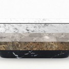 Lithosphere coffee table imitates concentric layers of earth