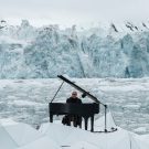 Italian pianist plays in the middle of Arctic Ocean for greenpeace
