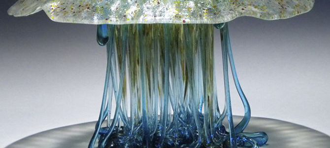 Sinuous jellyfish glass tables seem to be coming straight out of a sea